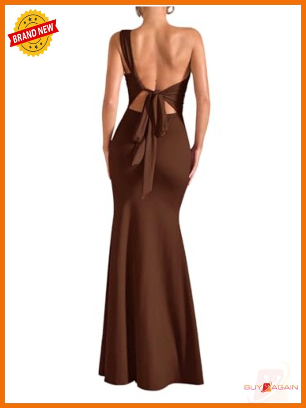 One Shoulder Maxi Formal Dress Backless Tie Mermaid Wedding Guest